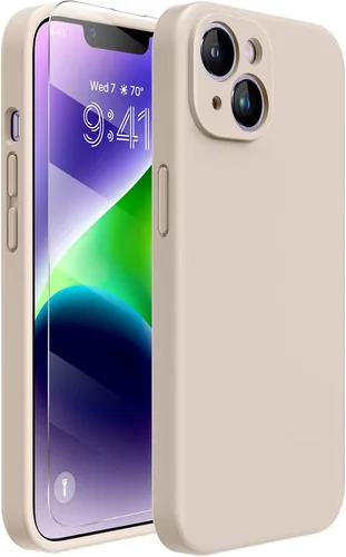 Miniatura 278 de Miracase Funda diseñada para iPhone 13, con protector de pantalla de vidrio templado, forro de microfibra suave antiarañazos, funda de goma