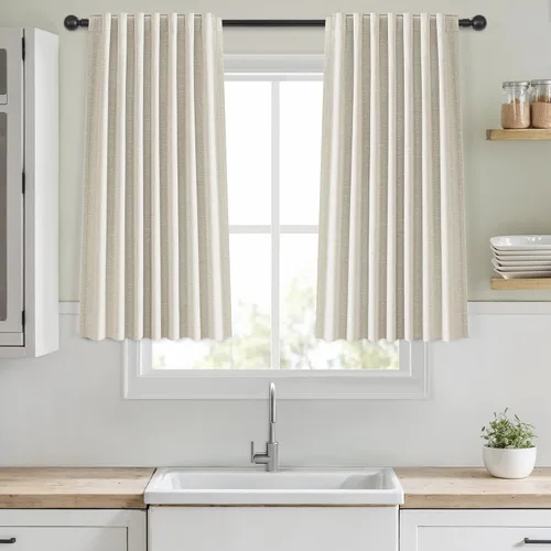 Miniatura 30 de Cortinas opacas de 54 pulgadas de largo para dormitorio, sala de estar, cortinas beige con aislamiento térmico, oscurecimiento de la habitación