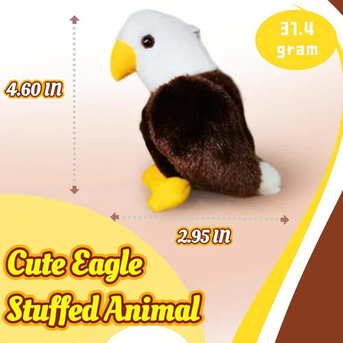 Miniatura 3 de Peluche de águila calva para niños, peluches Kawaii de águila calva, juguetes de peluche suaves de pájaro, mini animales de peluche para niñas