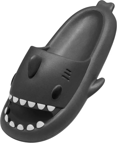 Miniatura 4 de Metogo Cloud Shark - Pantuflas antideslizantes con punta abierta para adultos, mujeres y hombres, lindas sandalias ligeras en la playa y ducha