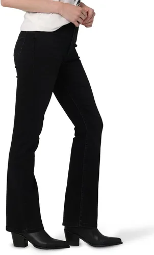 Miniatura 2 de Wrangler Jeans de bota de tiro alto para mujer, Cabaña Cobalto Plaid