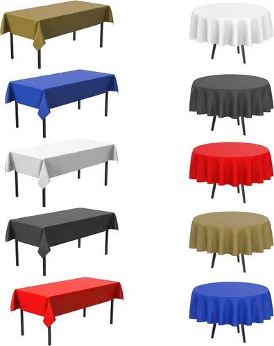 Miniatura 5 de Bluetable Mantel de plástico desechable rectangular negro (paquete de 12) a granel, mantel ultra resistente (54 x 108 pulgadas), mesas de 6 pies u 8