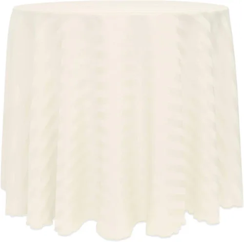 ULTIMATE TEXTILE Mantel redondo de rayas satinadas de 84 pulgadas color marfil crema