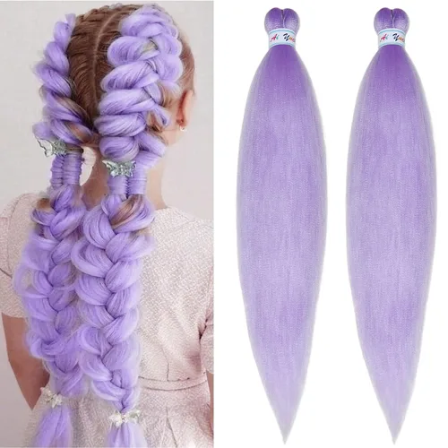 Miniatura 49 de Cabello para Trenzar Naranja Jengibre Pre-Estirado Kanekalo Cabello para Trenzar Pre-estirado 26 pulgadas Extensiones de Cabello Sintético