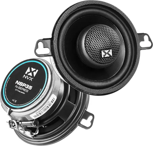 NVX NSP35 - Altavoces para automóvil de 3.5 pulgadas, 200 W máximo, 70 W RMS, coaxial de 2 vías con tweeters de cúpula de seda y X-overs integrados,