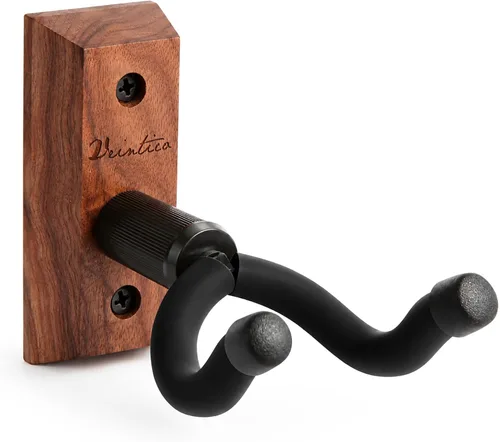 Soporte de pared para guitarra, ganchos para guitarra, soporte para guitarras acústicas y eléctricas, bajo, banjo mandolina, base de madera de nogal