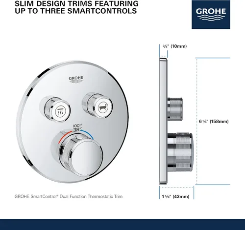 Miniatura 3 de GROHTHERM® SMARTCONTROL DOBLE FUNCIÓN TERMOSTÁTICA DE VÁLVULA