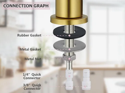 Miniatura 5 de Tohlar Grifo de Agua Potable para Fregadero de Cocina, Grifos de Agua Filtrada Dorados Grifo de Ósmosis Inversa Libre de Plomo Sistema de Filtración