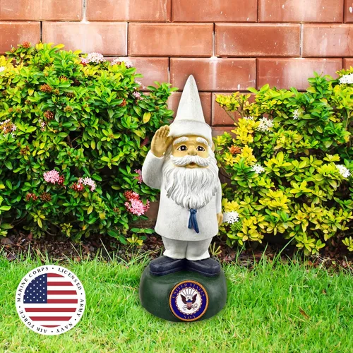 Miniatura 2 de Red Carpet Studios Gnomo de jardín militar con licencia oficial, 13.25 pulgadas de alto, Fuerza Aérea de los Estados Unidos