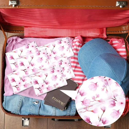 Miniatura 6 de Geyee Paquete de 50 servilletas de papel facial de viaje, pañuelos desechables de bolsillo para invitados de boda, viajes, bolsa escolar