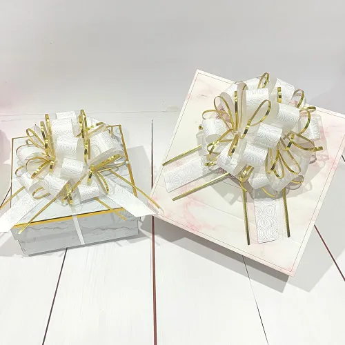 Miniatura 3 de HSXJJ 6 Piezas de Lazos de Tirar Blancos para Envolver Regalos, Lazos de Cinta de Boda de 6 Pulgadas para Paquetes de Regalos, Cestas de Regalo