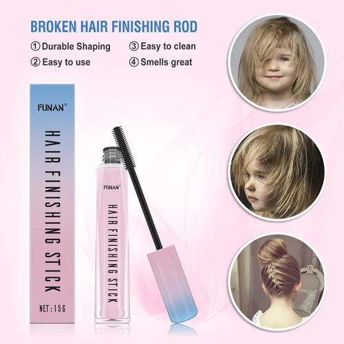 Miniatura 3 de FUNAN Juego de 9 palos de acabado de cabello con barra de acabado de cabello, barra de cera para el cabello, herramientas para la cola del cabello
