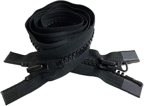 Miniatura 7 de YKK #10 36 pulgadas plástico moldeado bidireccional resistente Vislon separador (chaqueta) cremallera para coser abrigo, chaqueta, abrigo de Marrón