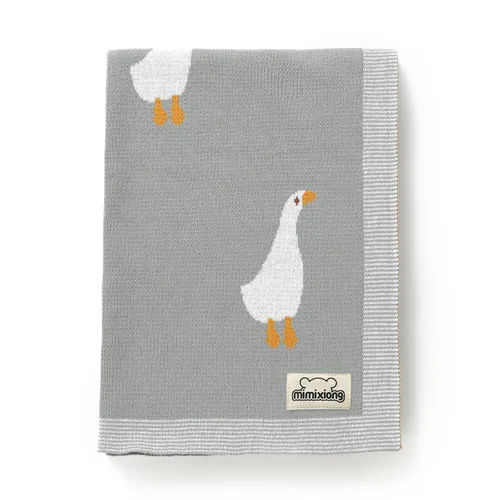 Miniatura 9 de mimixiong Manta de punto para bebés niños y niñas, algodón suave neutro en blanco para envolver cochecito de cuna con lindas ovejas