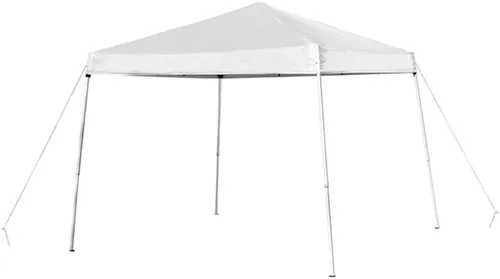 Miniatura 9 de Flash Furniture Harris - Tienda de campaña de 10 x 10 pies, color blanco, con bolsas de arena y estuche con ruedas