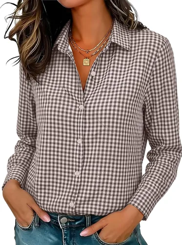 Miniatura 8 de Camisas elásticas suaves sin arrugas con botones para mujer, tops transpirables que absorben la humedad para vestir casual de trabajo