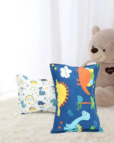 Miniatura 42 de ALVABABY Paquete de 2 fundas de almohada de algodón orgánico para niños pequeños, fundas de almohada para niños de 13 x 18 pulgadas o 12 x 16
