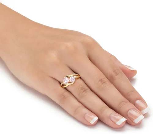 Miniatura 3 de PalmBeach Yellow Gold-plated Multi Color Simulated Gemstone and Cubic Zirconia 5 Piece Ring Set
