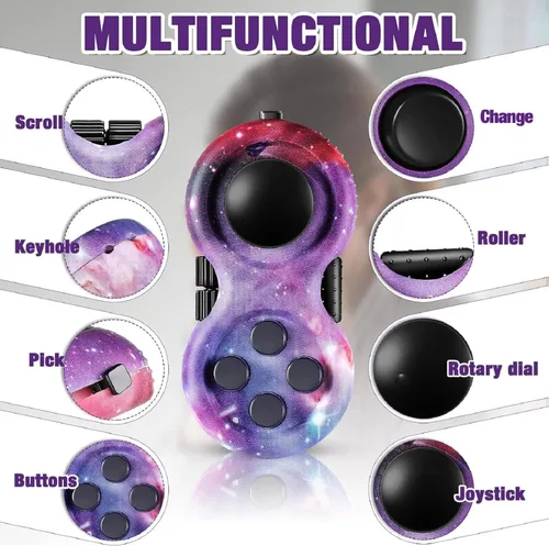 Miniatura 3 de Skylety 2 piezas de juguetes para la ansiedad para adultos, controlador, almohadilla para aliviar el estrés, cubo clicker, controlador de juego
