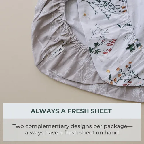 Miniatura 6 de Pobibaby - Paquete de 2 sábanas de moisés de alta calidad para moisés estándar - Tejido de punto de jersey ultrasuave, elegante patrón floral