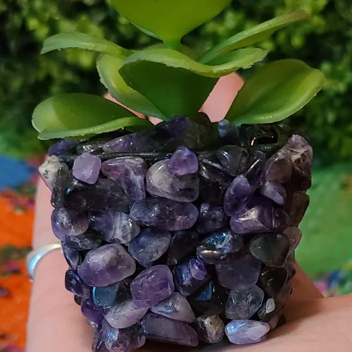 Miniatura 6 de Piedras de amatista de cristal triturado de cuarzo de forma irregular para el hogar, piedras decorativas para el hogar, jarrones, plantas