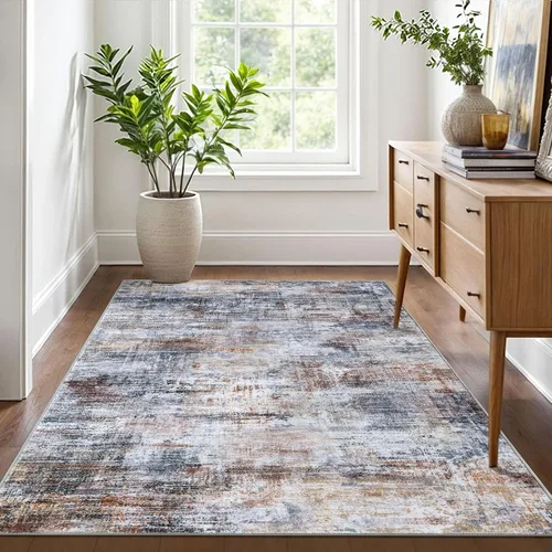 Miniatura 1250 de IOHOUZE Alfombra abstracta lavable de 3 x 12 pies para pasillos, antideslizante para cocina, camino de entrada de lana sintética para interiores