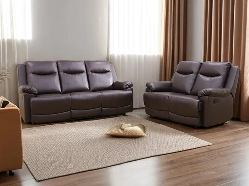 Miniatura 34 de A Ainehome Juego de sofá reclinable de lujo para sala de estar, juego de sofá reclinable de cuero y sillas de dos plazas, juegos de muebles de sala