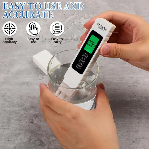Miniatura 4 de Probador digital de calidad de agua 4 en 1,2025 NewTDS/EC/Temperatura (°C/°F)Medidor,Medidor 0-9990 PPM,Probador de agua para agua potable Sistema