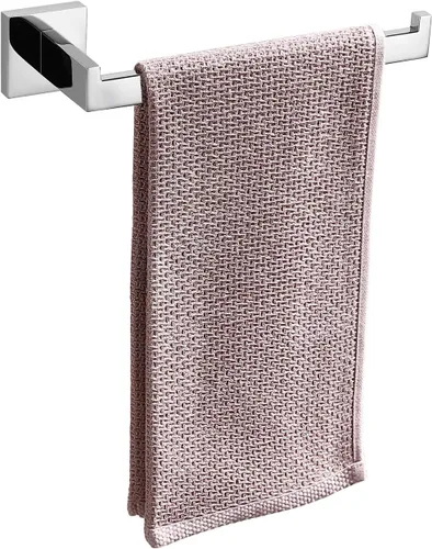 Miniatura 9 de TASTOS Soporte de toalla de mano premium de acero inoxidable, anillo de toalla de mano cuadrado de alta resistencia montado en la pared, barra