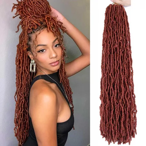 Miniatura 20 de Mytarku 8 paquetes de rastas suaves de 24 pulgadas con extremos rizados, rastas de pelo sintético de ganchillo bohemias para mujeres rastas de 1b