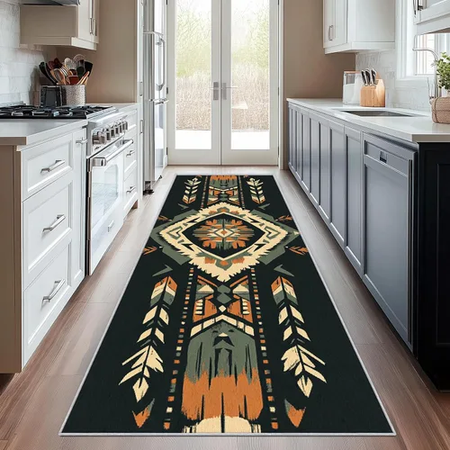 Miniatura 14 de Aztec Runner Rug 2x6 - Hallway Runner Rug Southwest Native American Rustic Boho Ethnic Retro Pattern, Non Slip, Washable, Aztec Home Decor Carpet