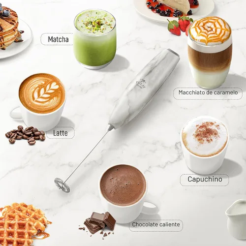 Miniatura 4 de Zulay - Espumador de leche potente para café con motor potente, de mano, batidor eléctrico, espumador de leche, mini batidora y licuadora de café