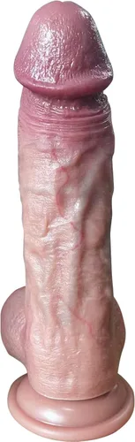 Reproduction Consoladores gruesos realistas hechos a mano de 8.77 pulgadas, pene falso de silicona suave con fuerte ventosa, juguetes sexuales para