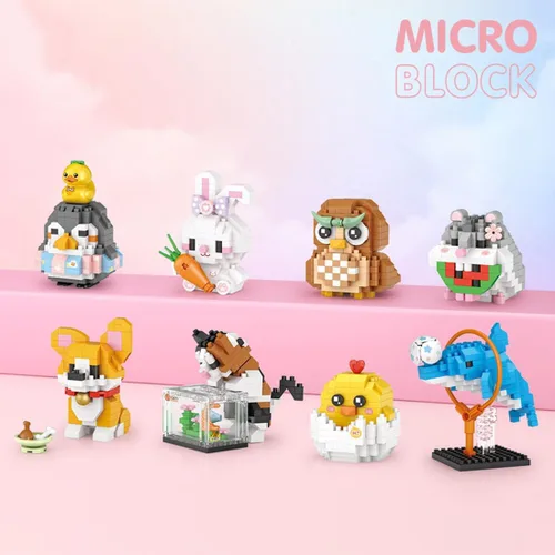 Miniatura 4 de Aetheria Mini bloques de pollito, juego de animales de construcción, 150 piezas, decoración creativa para el hogar, ladrillos de construcción