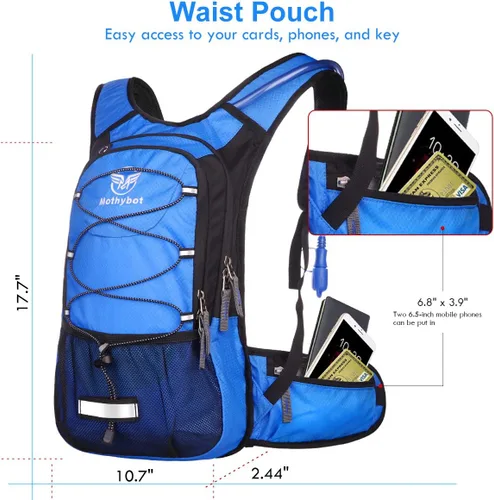 Miniatura 3 de Mothybot Mochila de Hidratación Aislada con Vejiga de Agua de 3L Libre de BPA a Prueba de Fugas, Mochila de Senderismo Ligera de Gran Almacenamiento