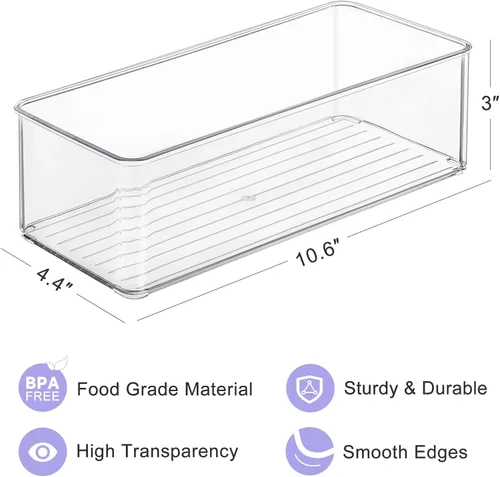 Miniatura 3 de Hudgan 4 Piezas Contenedores de Almacenamiento de Leche Materna para Refrigerador, Contenedores Organizadores Transparentes para Bolsas de Leche