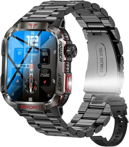 Miniatura 11 de Reloj inteligente para hombre, deportes al aire libre, impermeable, brújula con respuesta/hacer llamadas, reloj de fitness, oxígeno en sangre