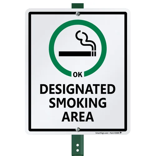 Miniatura 7 de SmartSign Cartel de "Área designada para fumar, por favor use los contenedores de cigarrillos proporcionados", plástico de 10 x 14 pulgadas Plástico