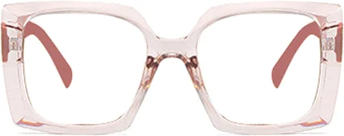 Miniatura 2 de Retro Square Gafas de lectura con bloqueo de luz azul para mujeres y hombres, de tamaño grande, antideslumbrantes, anti UV... (rosa, 2.5)