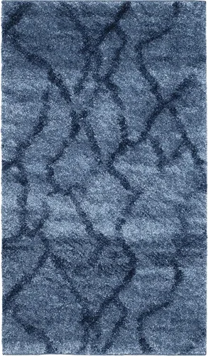 SAFAVIEH Retro Collection - Alfombra decorativa de 2 pies 3 pulgadas x 5 pies, azul y azul oscuro, diseño abstracto moderno, no desprende pelusa y