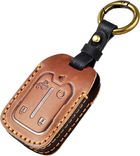 Miniatura 9 de OFFCURVE Funda de cuero para llave de automóvil Chevy GMC, compatible con Chevrolet Silverado Suburban Tahoe GMC Acadia Sierra Terrain Yukon Smart