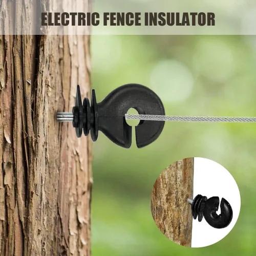 Miniatura 5 de SagaSave Aislador autorroscante eléctrico de cercado eléctrico para postes de madera, aisladores de valla eléctrica, aisladores de cercas