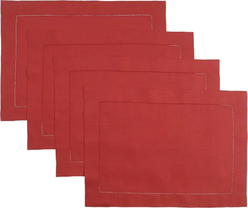 Miniatura 15 de D'Moksha Homes - Manteles individuales de lino - 14 x 19 pulgadas - Color natural - Juego de 4 manteles individuales con vainica, lavables a