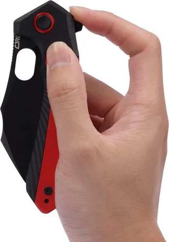 Miniatura 5 de CJRB - Navaja de bolsillo plegable Caldera (J1923), con hoja de acero AR-RPM9 en polvo rojo, mango G10, para hombres, EDC, camping, senderismo, aire
