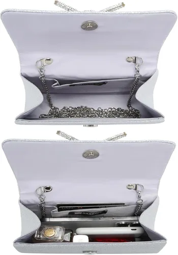 Miniatura 51 de Dasein Bolso de noche para mujer, embragues de fiesta, bolsos de boda, cóctel, baile de graduación, bolsos con purpurina esmerilada