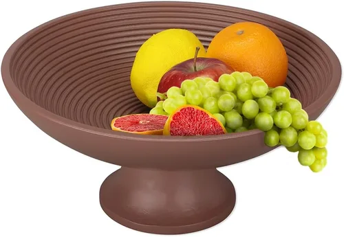 Miniatura 20 de Folkulture Frutero de madera para encimera de cocina Cesta grande de frutas de plátano ecológica de 12 pulgadas para cocina Tazón de madera