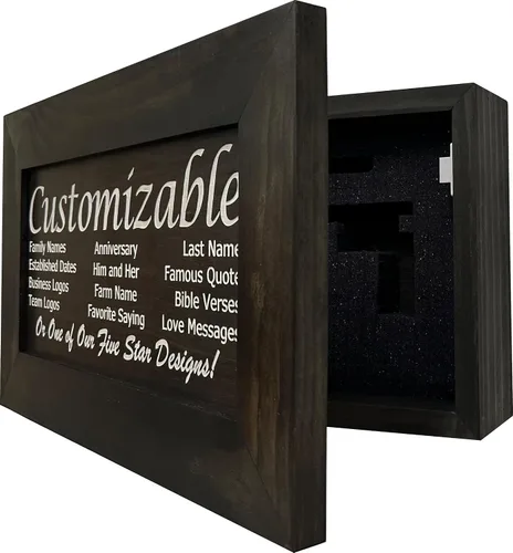 Miniatura 4 de Bellewood Designs Decoración de pared personalizable para armario de armas, caja fuerte personalizada para guardar tu pistola de forma segura a
