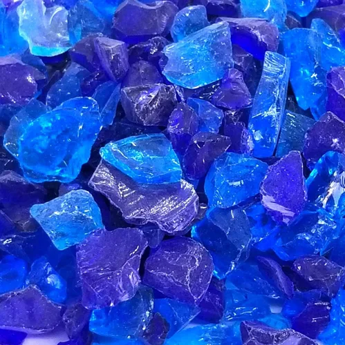 Miniatura 2 de (5 libras de mezcla de cobalto y azul de primera calidad, para interiores y exteriores, vidrio de fuego triturado para interiores y exteriores