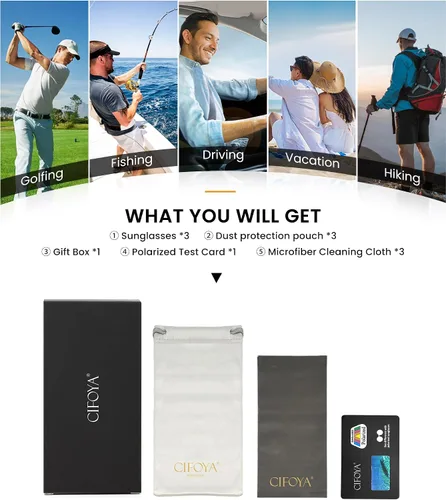 Miniatura 7 de Gafas de sol polarizadas para hombre, gafas de sol clásicas para mujer, protección UV para pesca, conducción, golf
