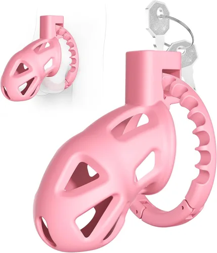 Miniatura 8 de Uoffile Dispositivos de jaula de castidad masculina, jaula ligera de castidad con 8 anillos ajustables para el pene y bloqueo invisible,